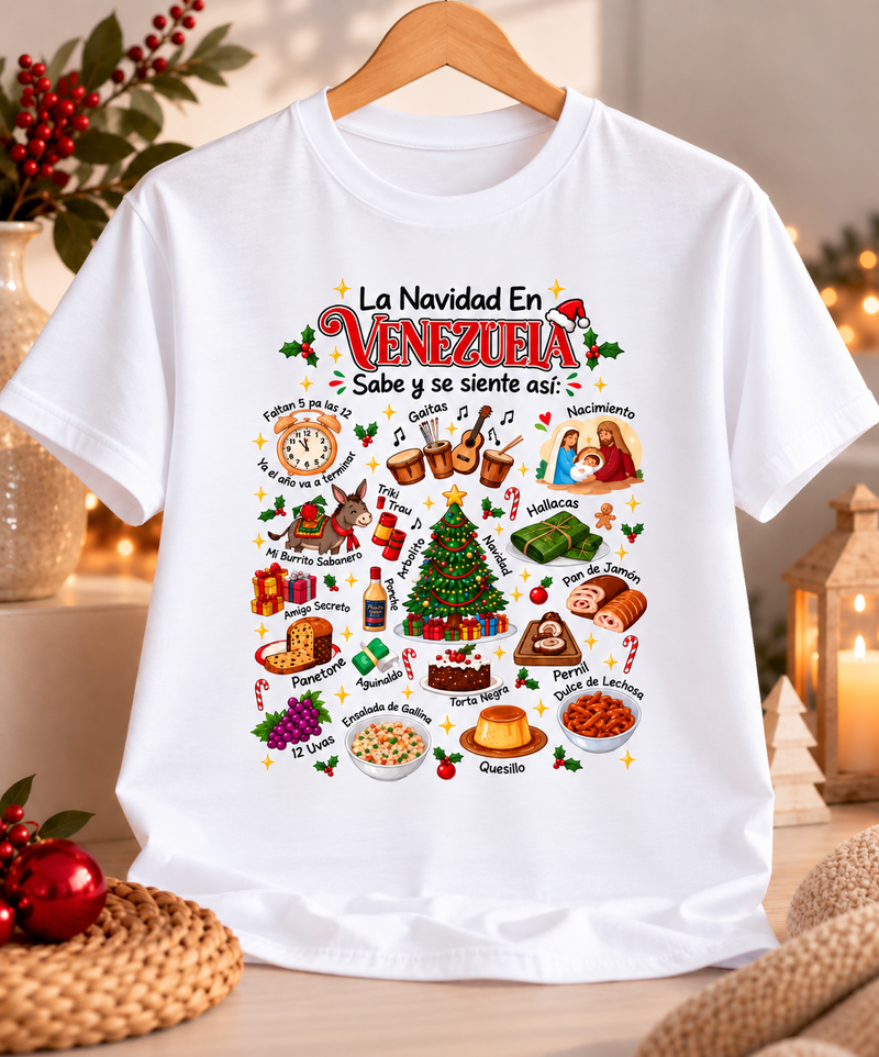 Camiseta Navideña Venezolana 🇻🇪🎄 | La Navidad en Venezuela Sabe y Se Siente Así
