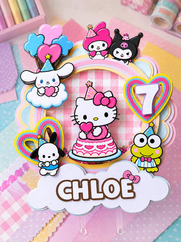 🎀 Hello Kitty &amp; Friends 3D Cake Topper Personalizado 🎂✨
